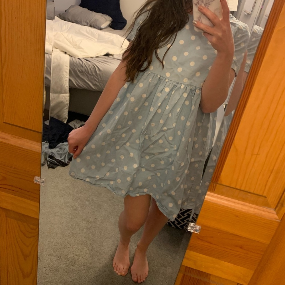 SHEIN Polka Dot Print Smock Dress